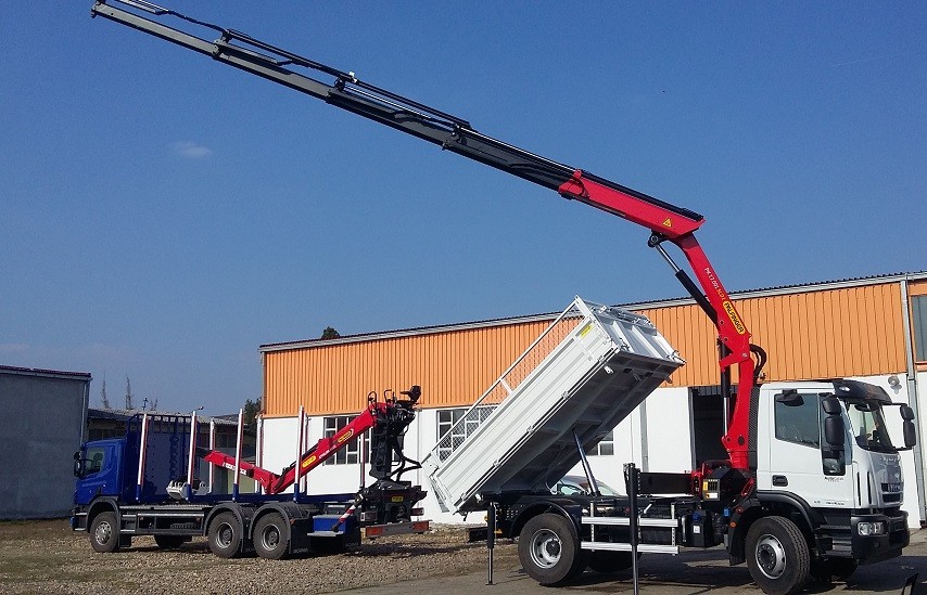 Kiper TK95 sa Palfinger dizalicom za Elektromoravu